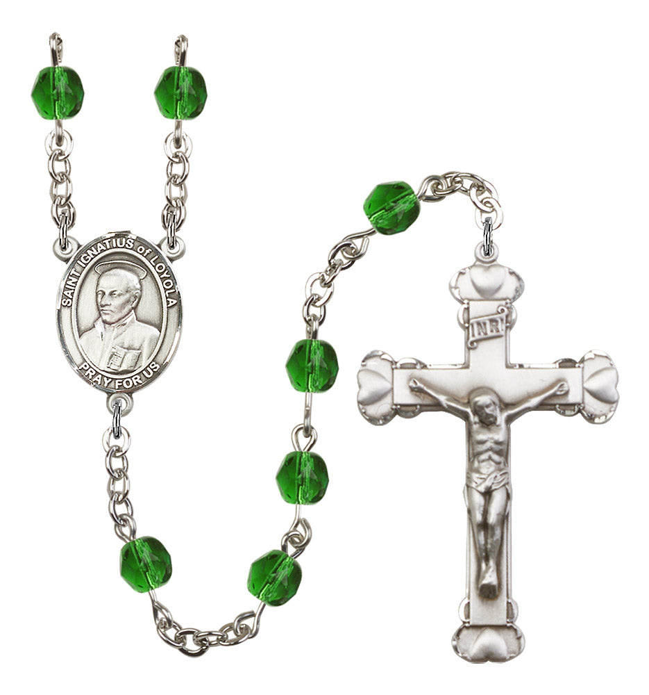 St. Ignatius of Loyola Rosary - 6MM Fire Polished Beads (8217SS)