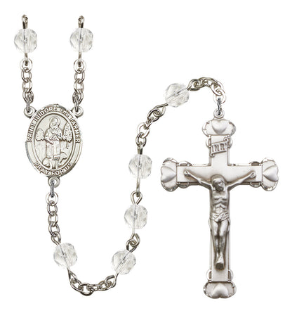St. Isidore The Farmer Rosary - 6MM Fire Polished Beads (8276SS)