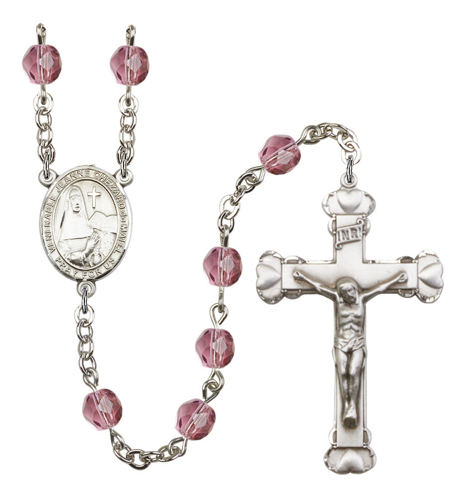 Venerable Jeanne Chezard De Matel Rosary - 6MM Fire Polished Beads (8401SS)