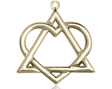 Adoption Heart Pendant - 14kt Gold 1 1/8" x 1"
