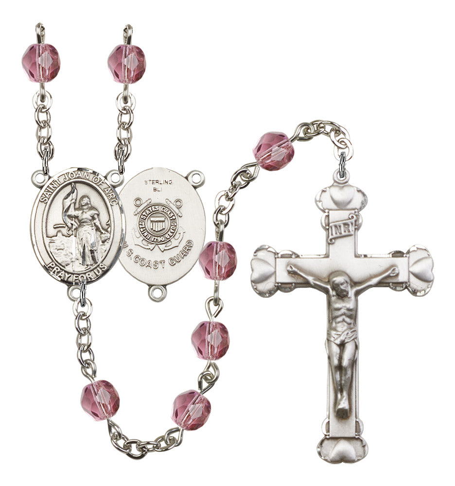 St. Joan of Arc /Coast Guard Rosary - 6MM Fire Polished Beads (8053S3)