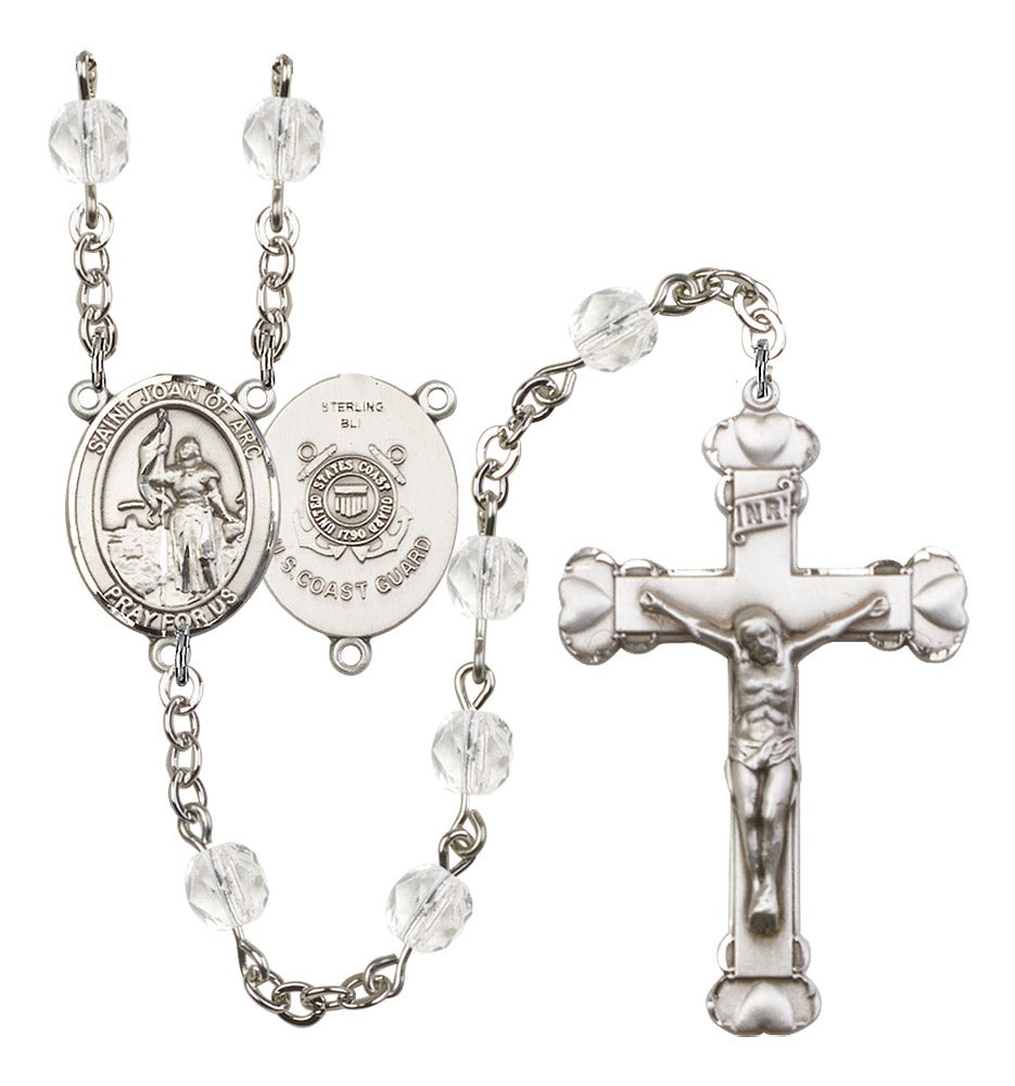 St. Joan of Arc /Coast Guard Rosary - 6MM Fire Polished Beads (8053S3)