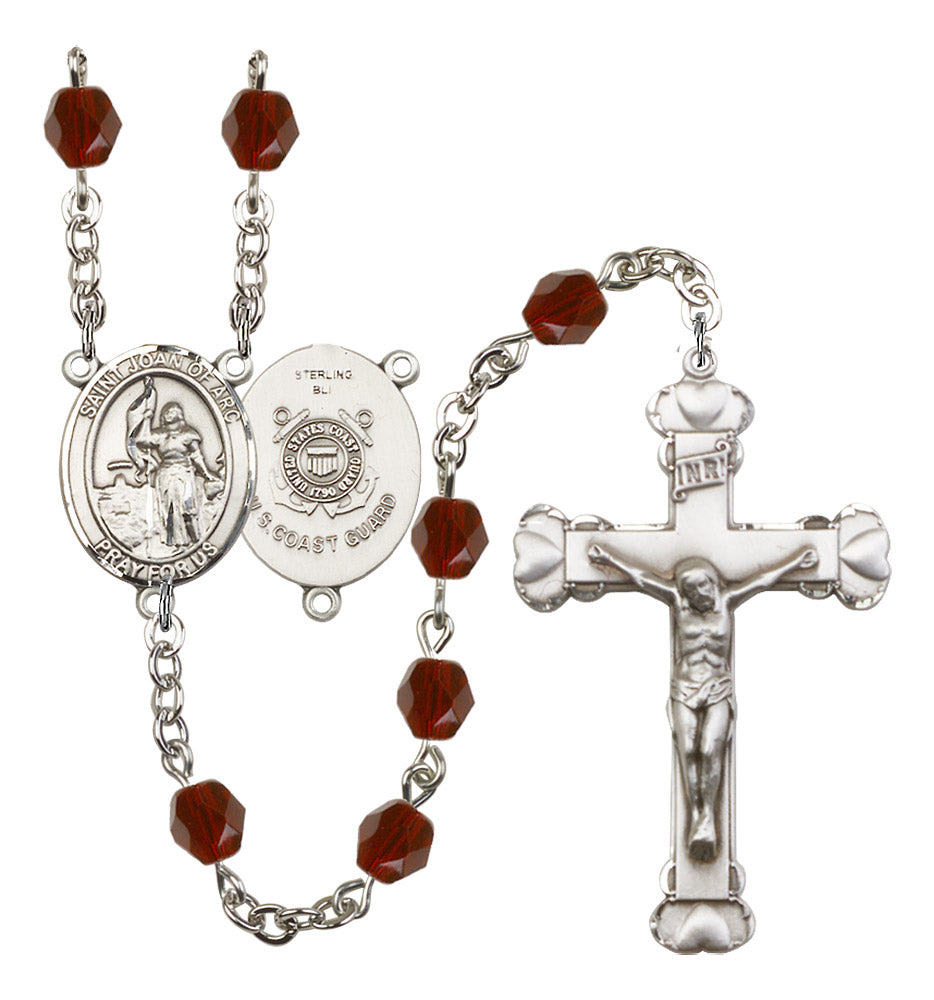 St. Joan of Arc /Coast Guard Rosary - 6MM Fire Polished Beads (8053S3)