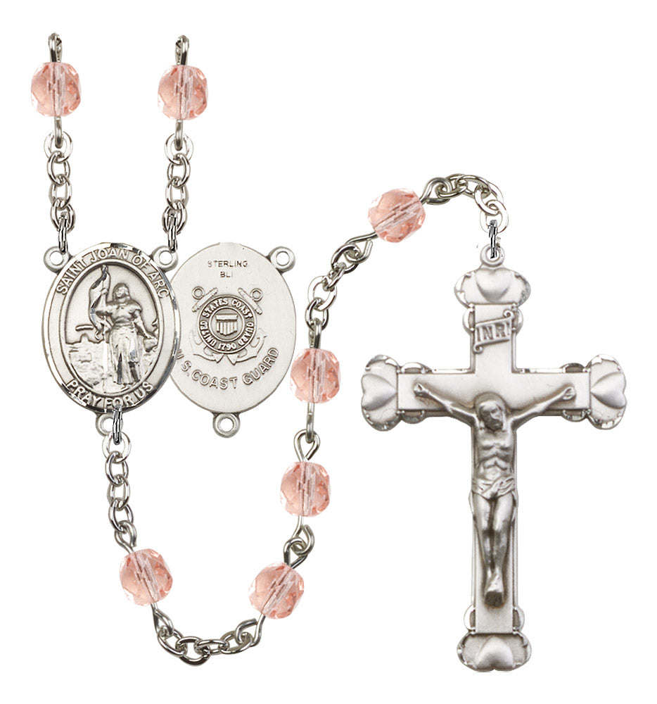 St. Joan of Arc /Coast Guard Rosary - 6MM Fire Polished Beads (8053S3)