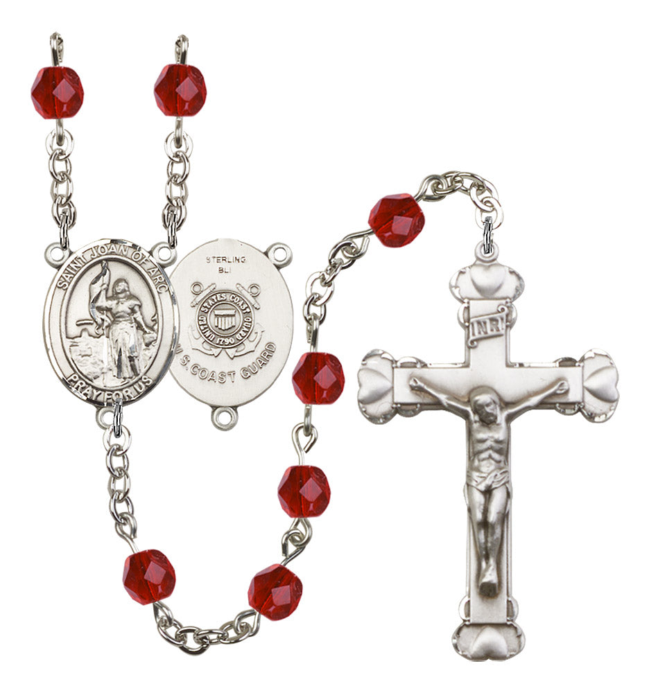 St. Joan of Arc /Coast Guard Rosary - 6MM Fire Polished Beads (8053S3)