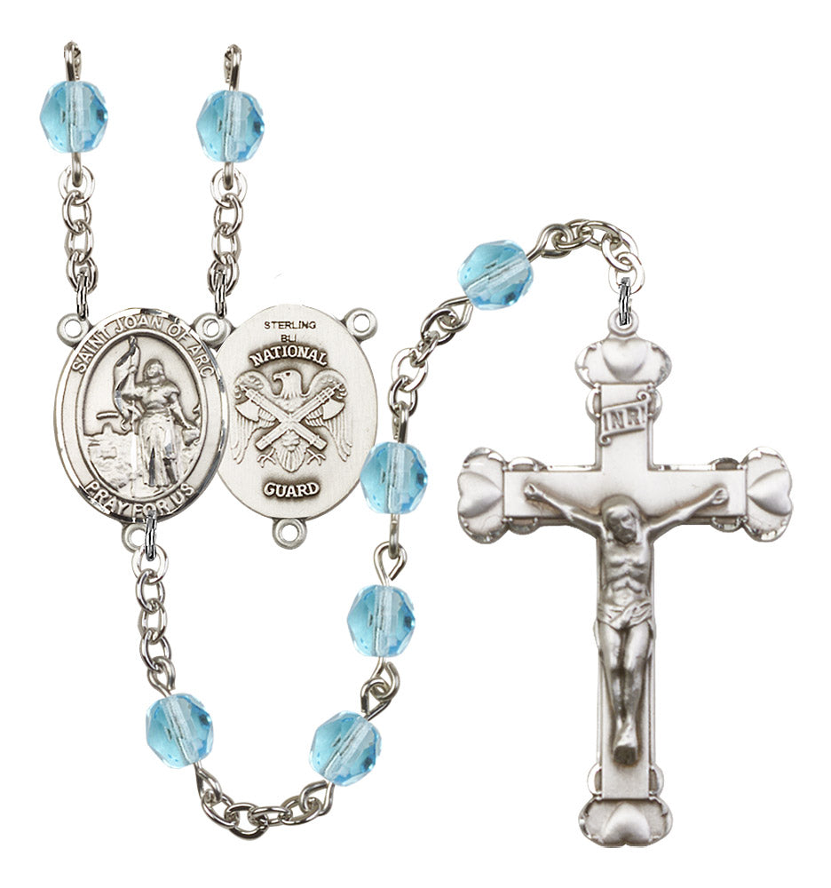 St. Joan of Arc / National Guard Rosary - 6MM Fire Polished Beads (8053S5)