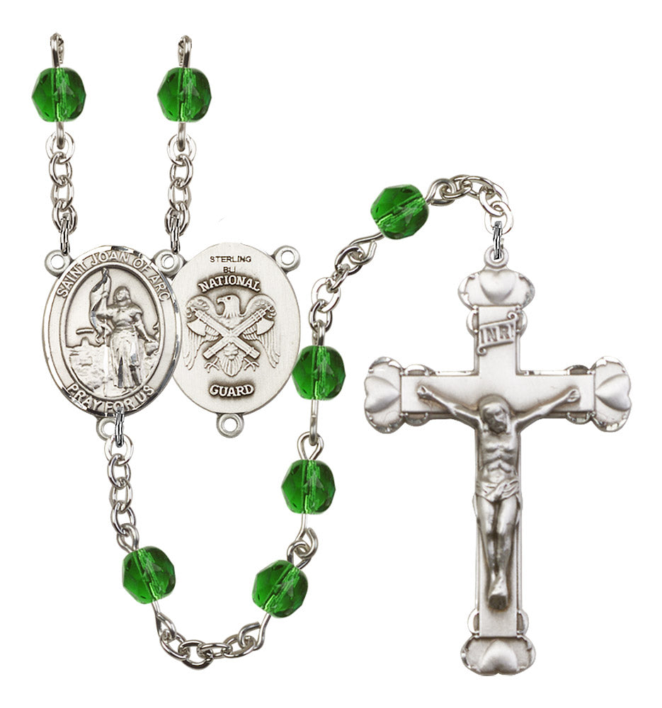 St. Joan of Arc / National Guard Rosary - 6MM Fire Polished Beads (8053S5)