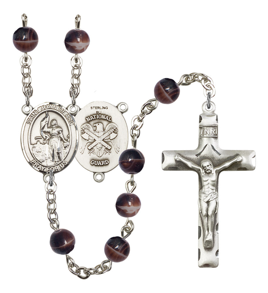 St. Joan of Arc / National Guard Rosary - 6 Bead Options (8053SS5)