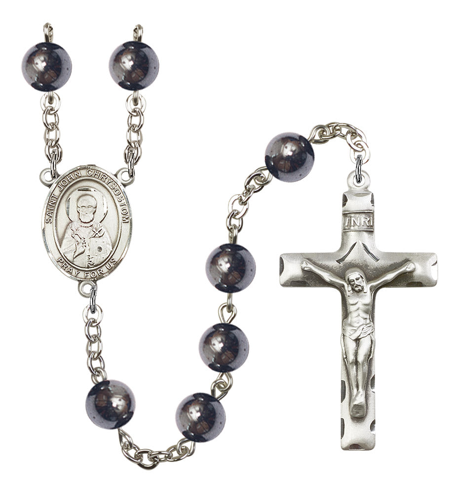 St. John Chrysostom Rosary - 6 Bead Options (8357SS)