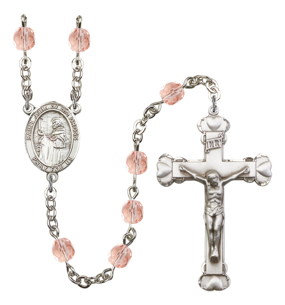 St. John of The Cross Rosary - 6MM Fire Polished Beads (8231SS)