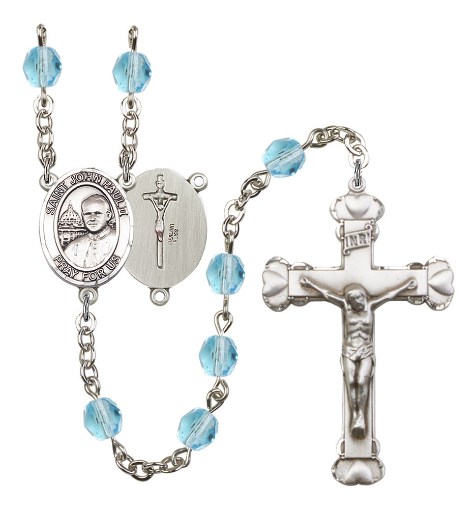 St. John Paul II Rosary - 6MM Fire Polished Beads (8234SS)