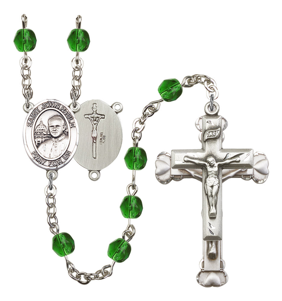 St. John Paul II Rosary - 6MM Fire Polished Beads (8234SS)