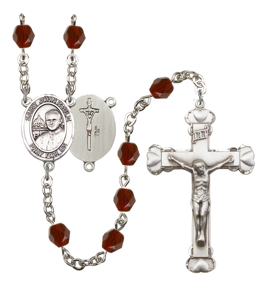 St. John Paul II Rosary - 6MM Fire Polished Beads (8234SS)