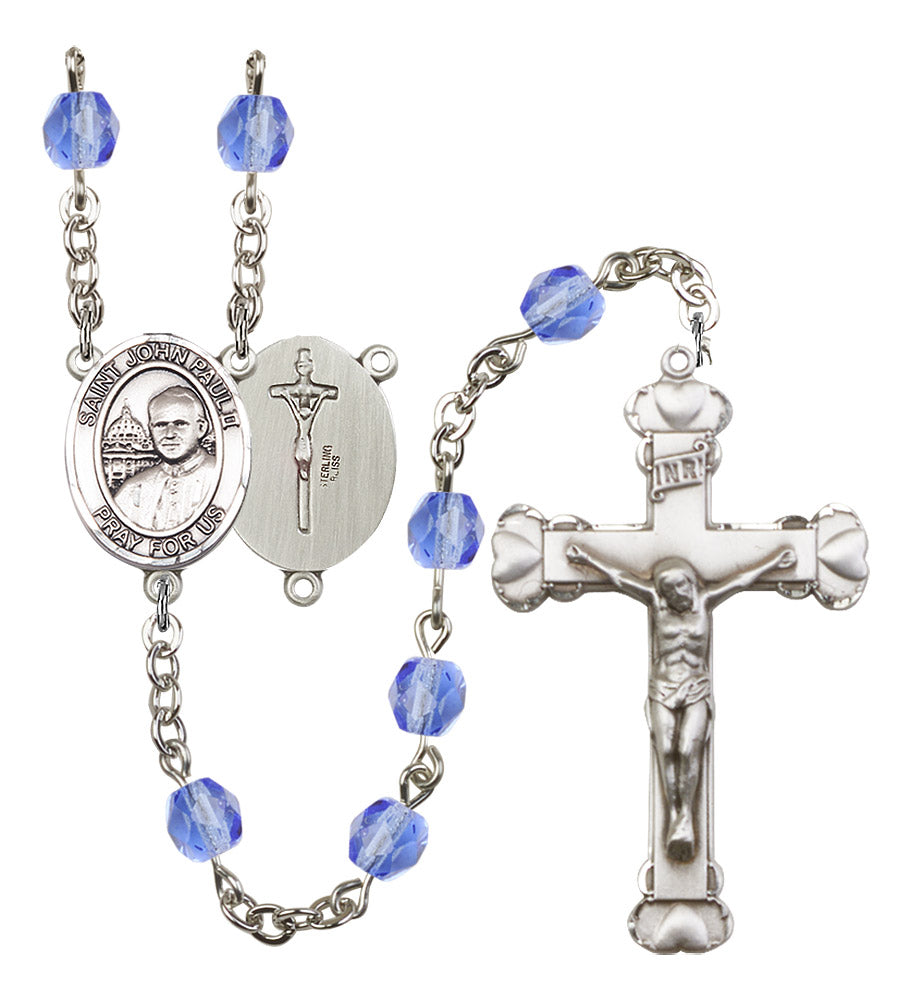 St. John Paul II Rosary - 6MM Fire Polished Beads (8234SS)