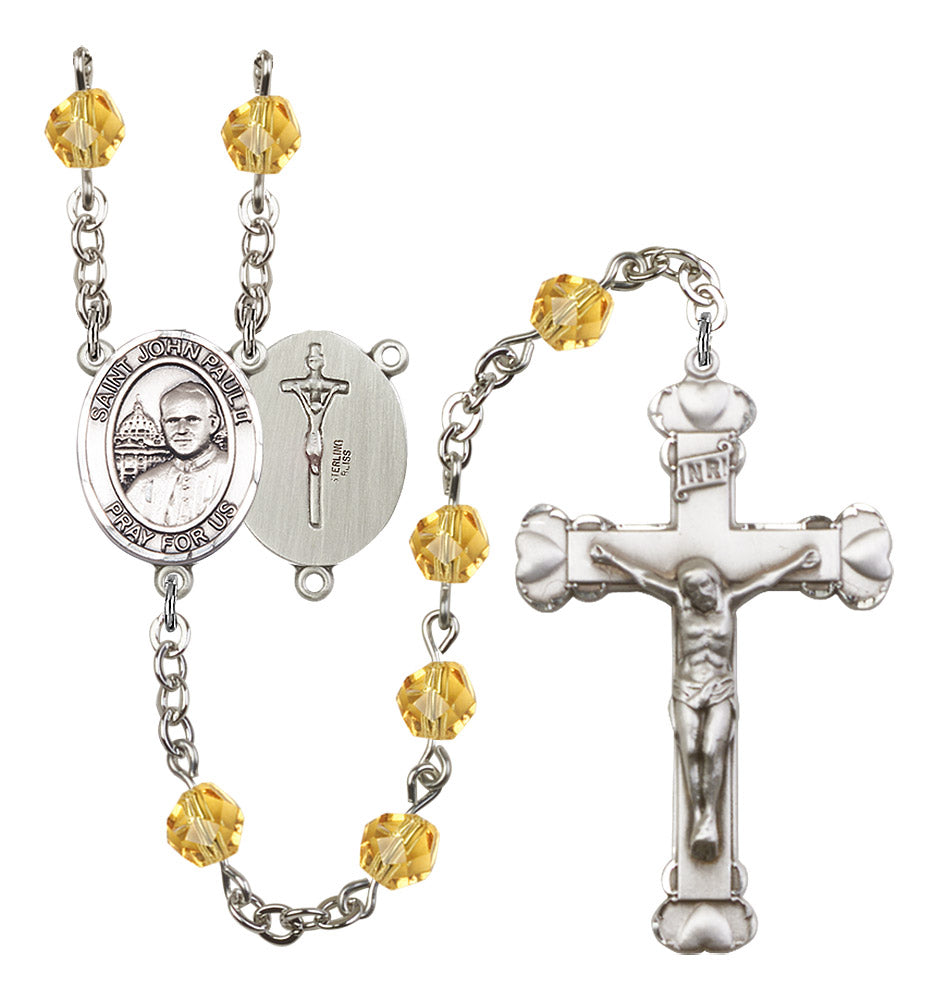 St. John Paul II Rosary - 6MM Fire Polished Beads (8234SS)