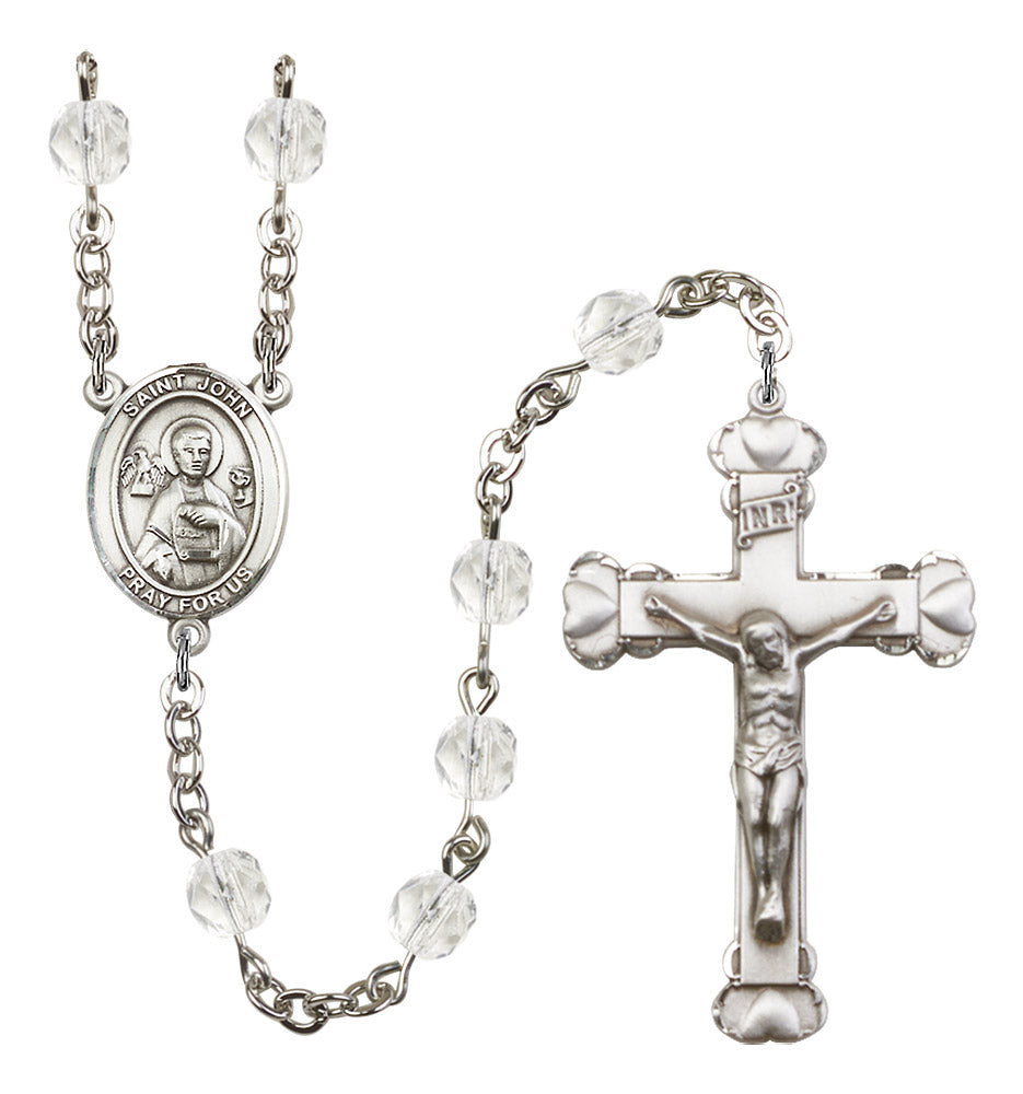 St. John The Apostle Rosary - 6MM Fire Polished Beads (8056SS)