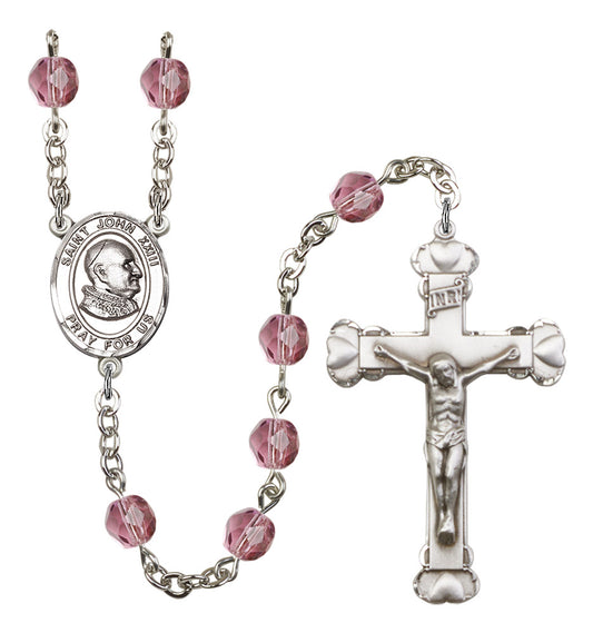 St. John XXIII Rosary - 6MM Fire Polished Beads (8455SS)
