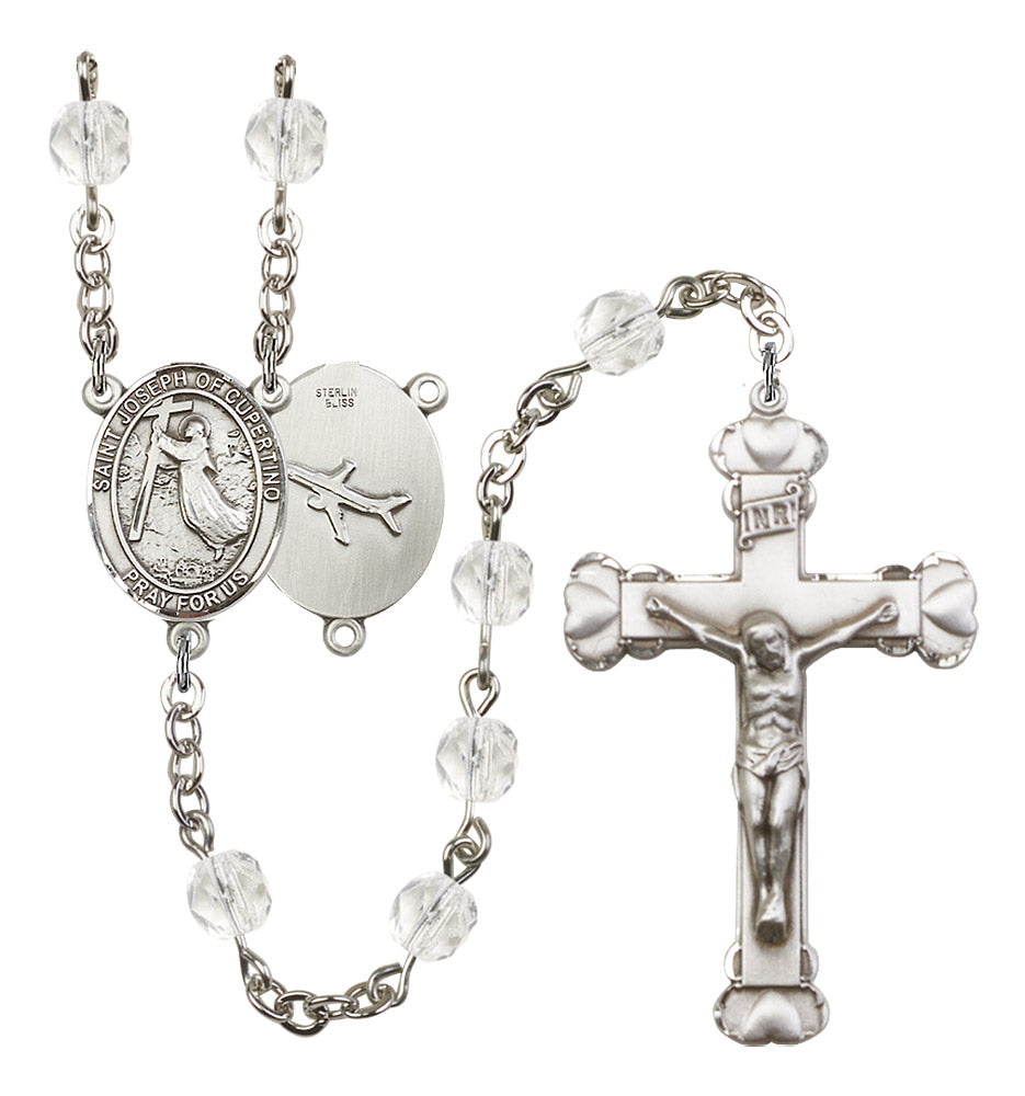 St. Joseph of Cupertino Rosary - 6MM Fire Polished Beads (8057SS)