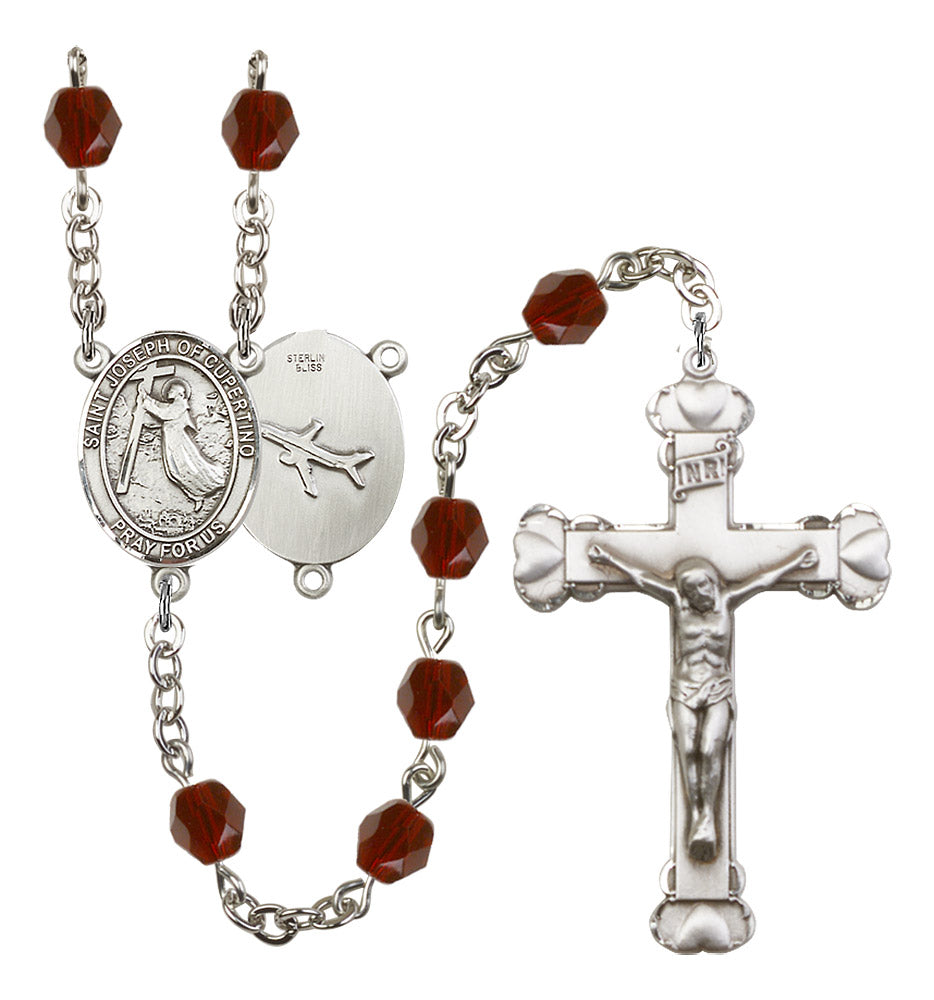 St. Joseph of Cupertino Rosary - 6MM Fire Polished Beads (8057SS)