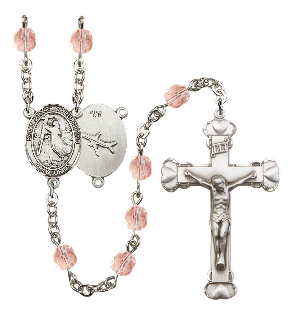 St. Joseph of Cupertino Rosary - 6MM Fire Polished Beads (8057SS)