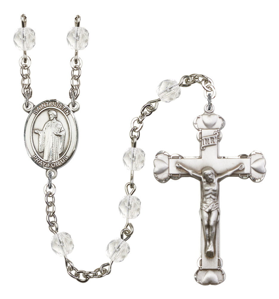 St. Justin Rosary - 6MM Fire Polished Beads (8052SS)