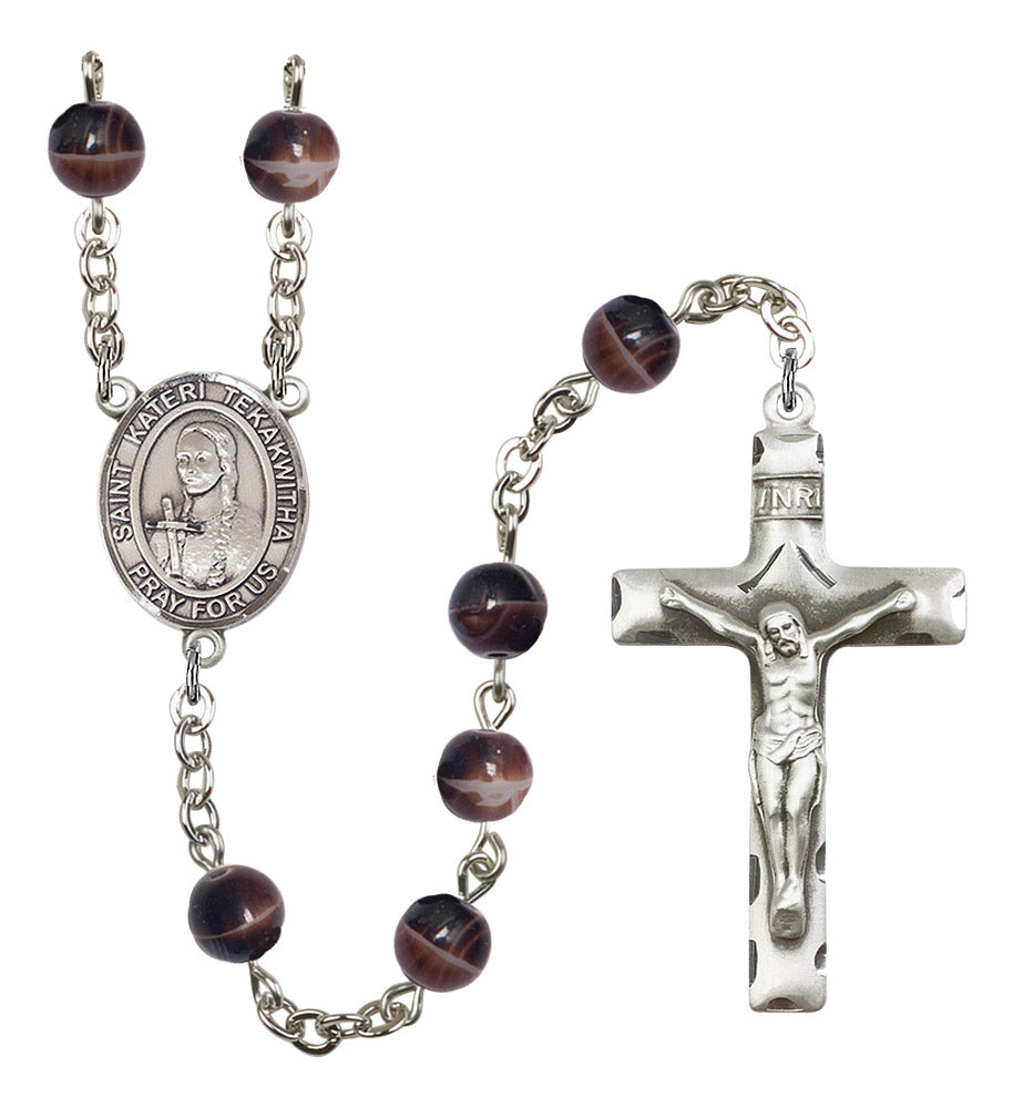 St. Kateri Tekakwitha Rosary - 6 Bead Options (8438SS)