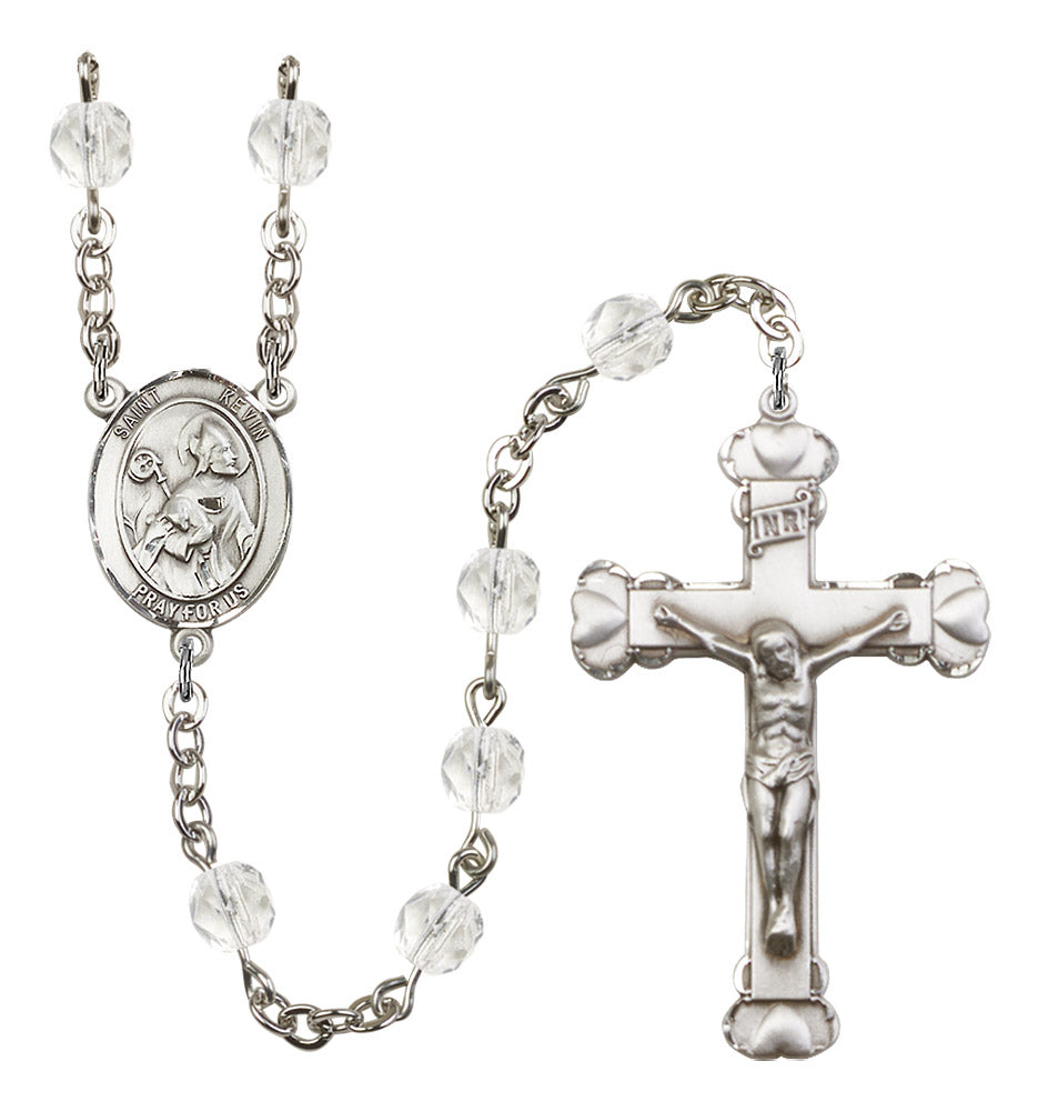 St. Kevin Rosary - 6MM Fire Polished Beads (8062SS)