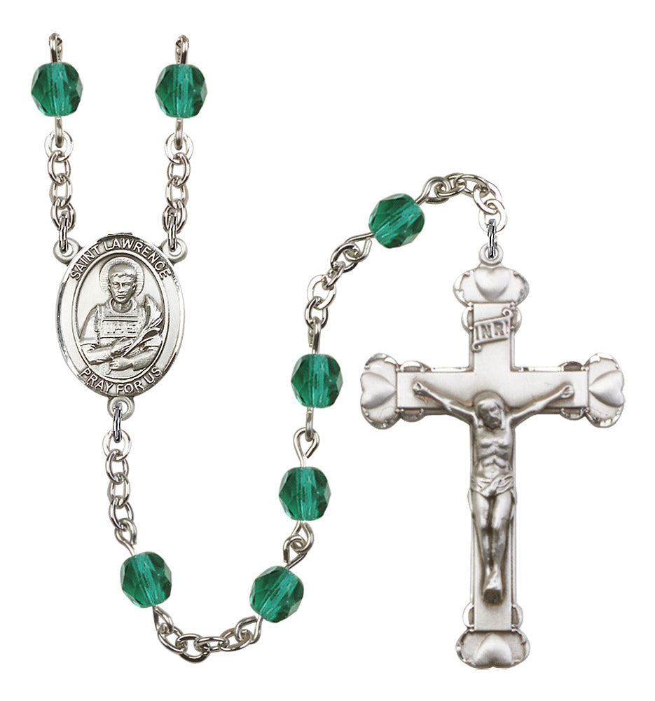 St. Lawrence Rosary - 6MM Fire Polished Beads (8063SS)