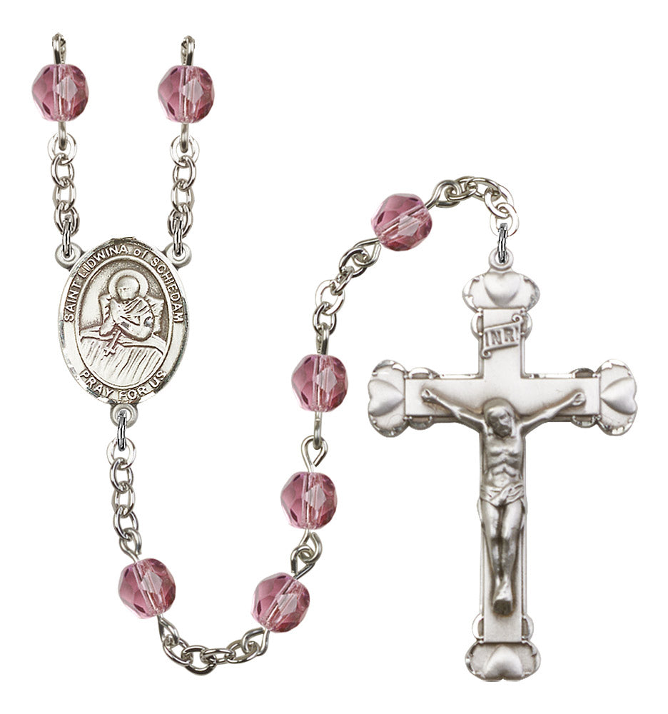 St. Lidwina of Schiedam Rosary - 6MM Fire Polished Beads (8297SS)