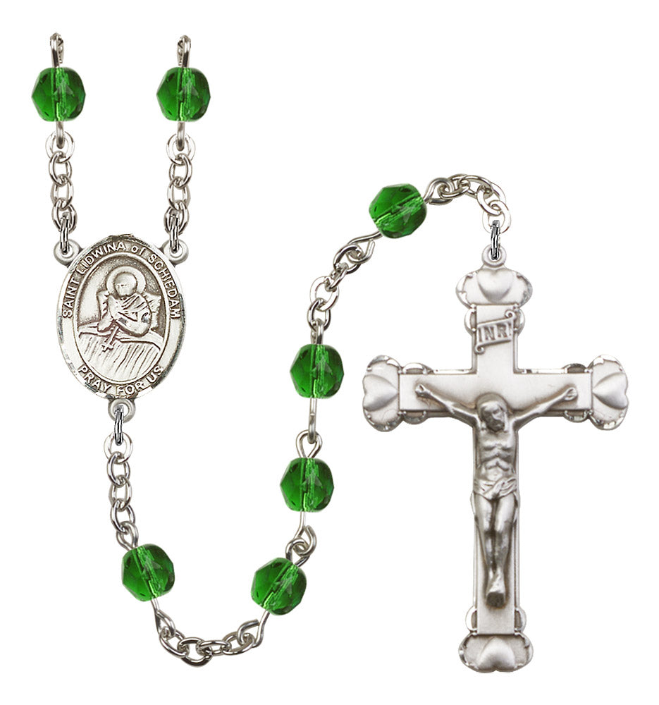 St. Lidwina of Schiedam Rosary - 6MM Fire Polished Beads (8297SS)