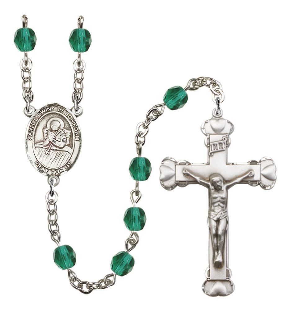 St. Lidwina of Schiedam Rosary - 6MM Fire Polished Beads (8297SS)