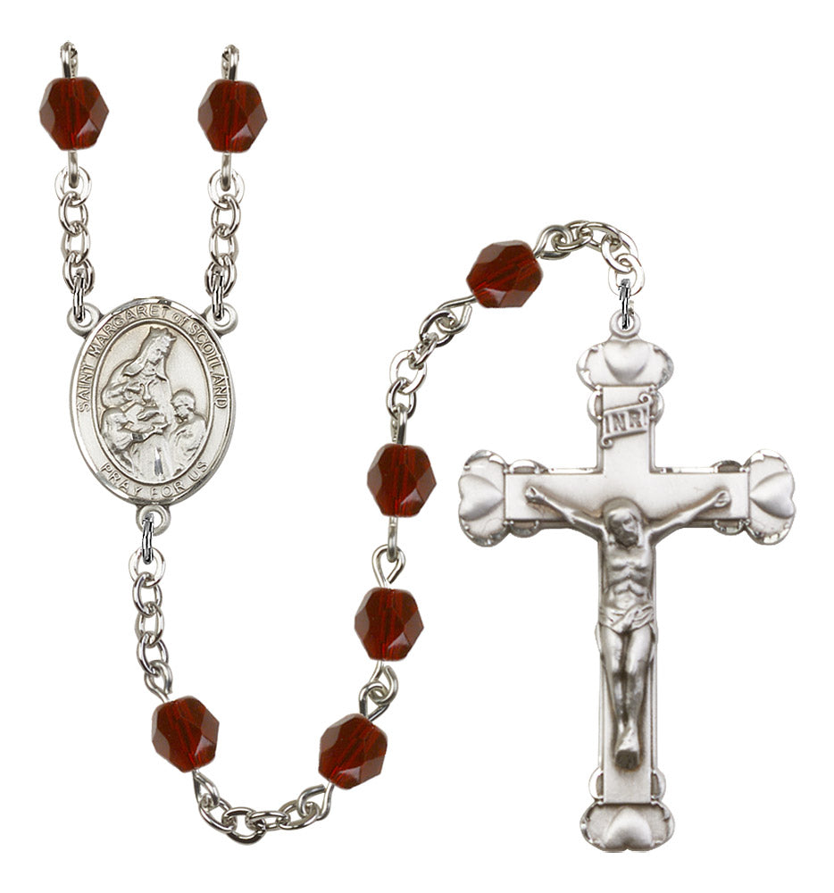 St. Margaret of Scotland Rosary - 6MM Fire Polished Beads (8407SS)