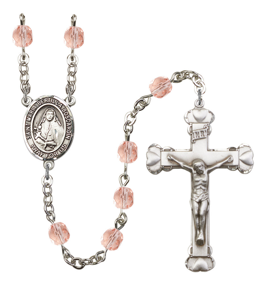 St. Maria Bertilla Boscardin Rosary - 6MM Fire Polished Beads (8428SS)