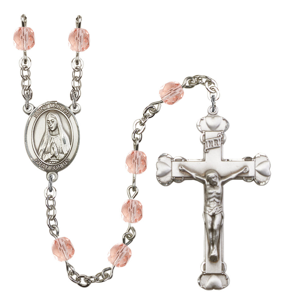 St. Martha Rosary - 6MM Fire Polished Beads (8075SS)