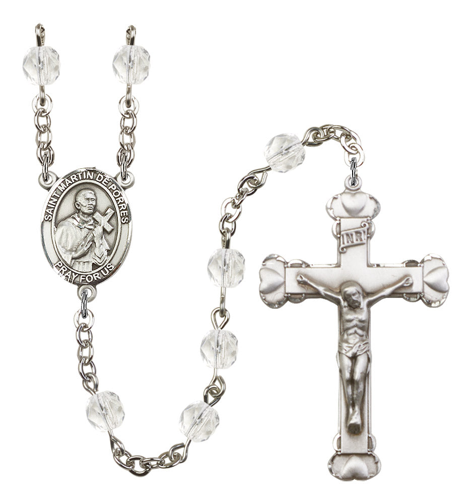 St. Martin De Porres Rosary - 6MM Fire Polished Beads (8089SS)
