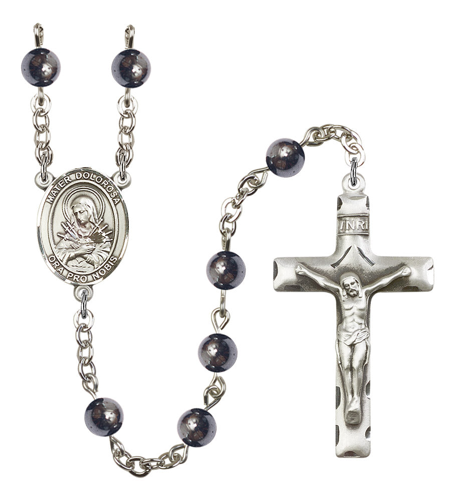 Mater Dolorosa Rosary - 6 Bead Options (8290SS)