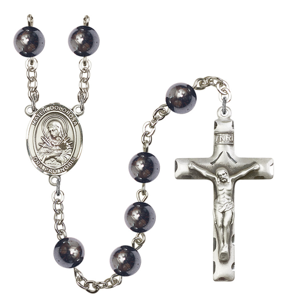 Mater Dolorosa Rosary - 6 Bead Options (8290SS)