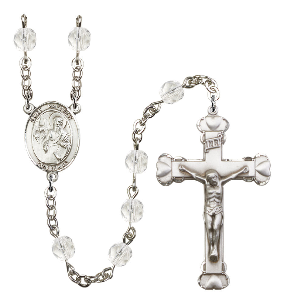 St. Matthew The Apostle Rosary - 6MM Fire Polished Beads (8074SS)