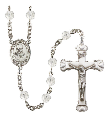 St. Maximilian Kolbe Rosary - 6MM Fire Polished Beads (8073SS)