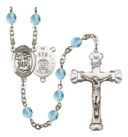 St. Michael / Air Force Rosary - 6MM Fire Polished Beads (8076S1SS)