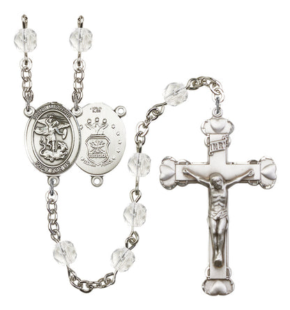 St. Michael / Air Force Rosary - 6MM Fire Polished Beads (8076S1SS)