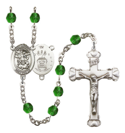 St. Michael / Air Force Rosary - 6MM Fire Polished Beads (8076S1SS)