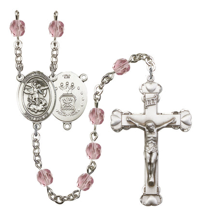 St. Michael / Air Force Rosary - 6MM Fire Polished Beads (8076S1SS)