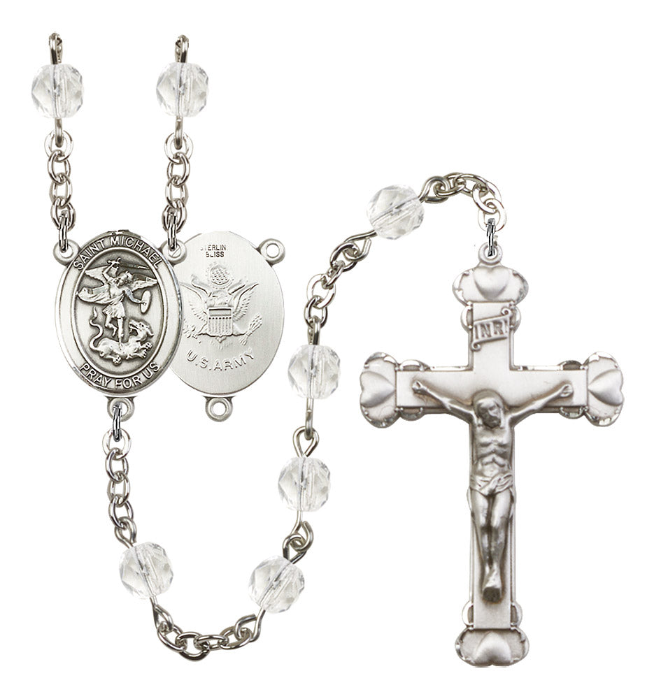 St. Michael / Army Rosary - 6MM Fire Polished Beads (8076S2SS)