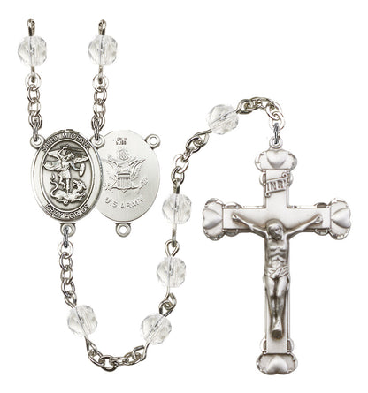 St. Michael / Army Rosary - 6MM Fire Polished Beads (8076S2SS)