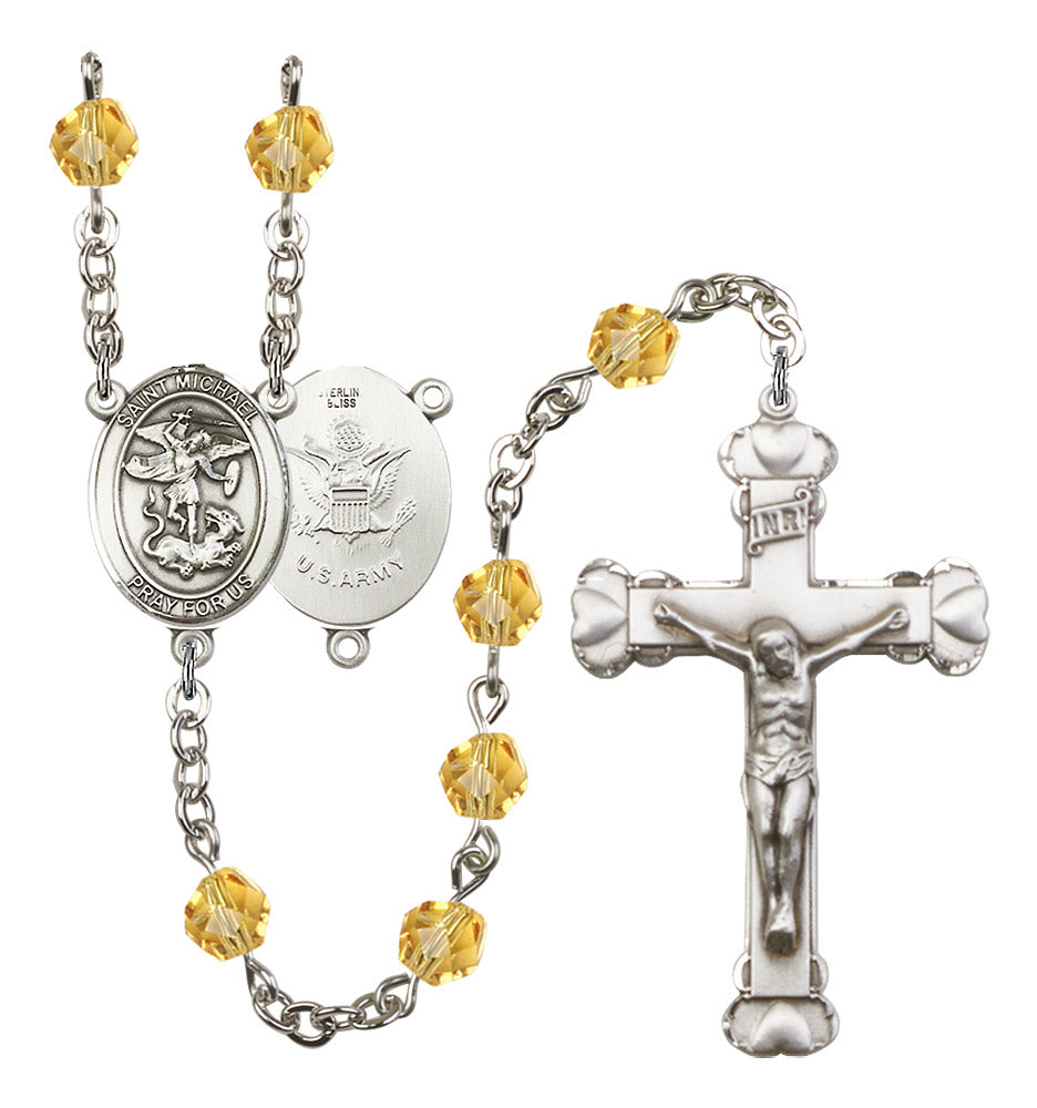 St. Michael / Army Rosary - 6MM Fire Polished Beads (8076S2SS)