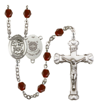 St. Michael / Coast Guard Rosary - 6MM Fire Polished Beads (8076S3SS)