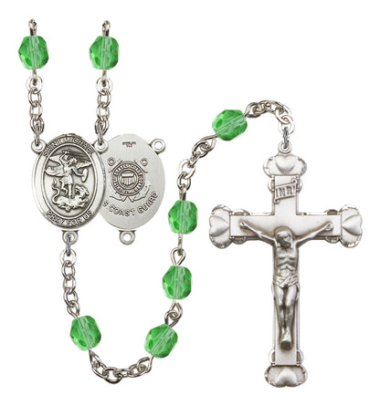 St. Michael / Coast Guard Rosary - 6MM Fire Polished Beads (8076S3SS)