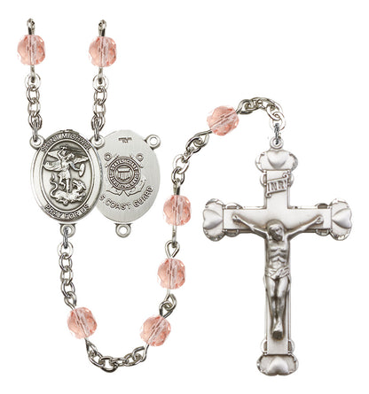 St. Michael / Coast Guard Rosary - 6MM Fire Polished Beads (8076S3SS)