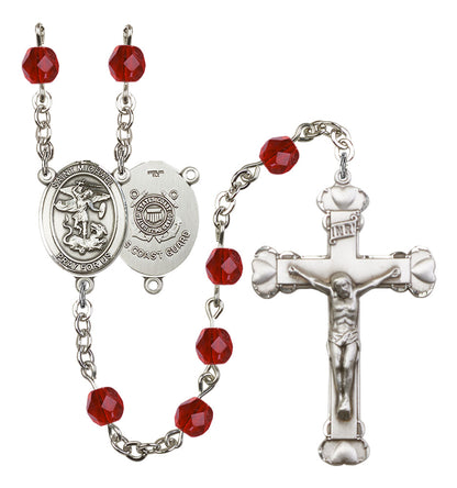 St. Michael / Coast Guard Rosary - 6MM Fire Polished Beads (8076S3SS)